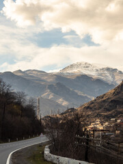 Naklejka premium mountain road to Alaverdi town in Lori, Armenia