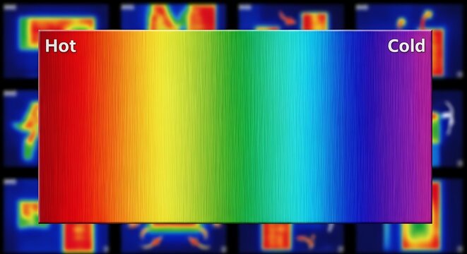 Thermal imaging scale representing hot and cold temperature spectrum