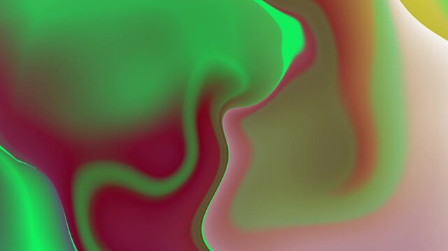 Colorful fluid abstract background with seamless looping green and maroon waves. This is perfect for motion graphics and high-quality video production.