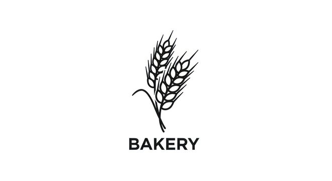 Wheat stalks with bakery text logo design