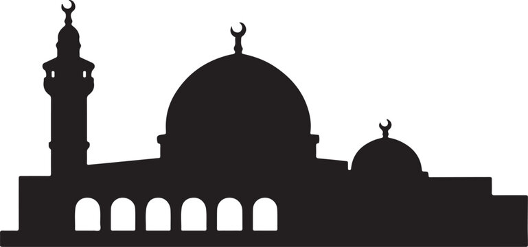 silhouette of mosque in Al-Aqsa Mosque