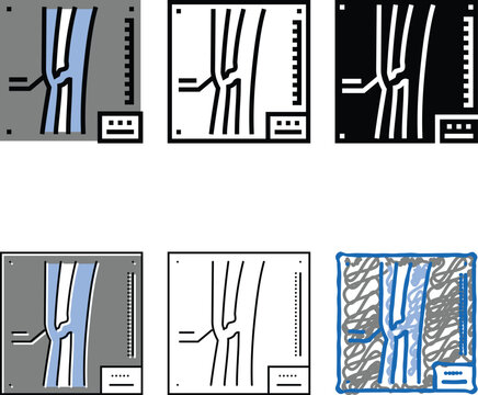x ray diversity of fracture color icon vector. x ray of fracture sign. isolated symbol