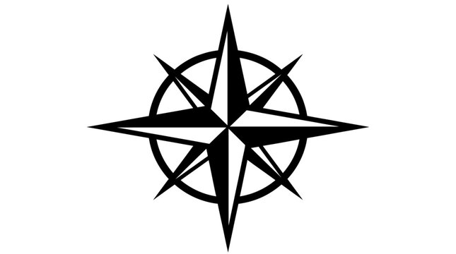Geometric compass rose star silhouette travel icon