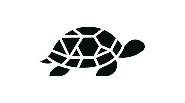 Geometric turtle silhouette logo design with polygonal shell pattern.