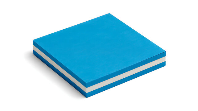 Sticky note reminder. Post it note paper. blue sheets for notes isolated with clipping path on background. 