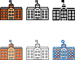 Obraz premium facade school building color icon vector. facade school building sign. isolated diversity symbol