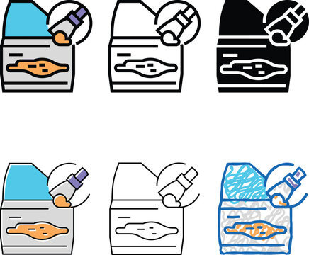 auto body filler bondo color icon variants vector. auto body filler bondo sign. isolated symbol