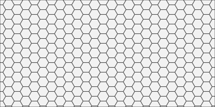 Light gray outlined hexagon honeycomb tessellation pattern, geometric abstract grid background, decorative seamless fabric texture illustration