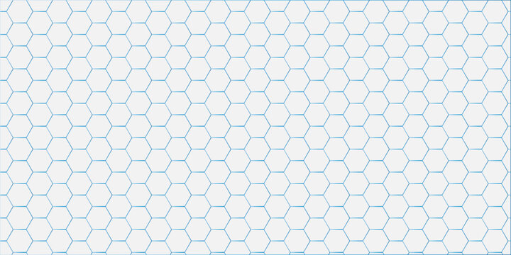Light blue hexagon honeycomb tessellation pattern, geometric abstract grid background, decorative seamless fabric texture illustration