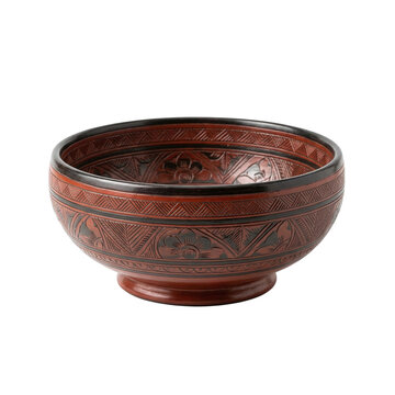 Traditional handcrafted Myanmar lacquerware offering bowl with gold details