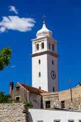 Obraz premium Iconic Skradin Clock Tower dating back to 1872, prominent town landmark