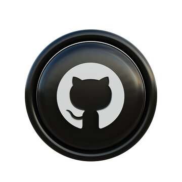 3D Github social media icon