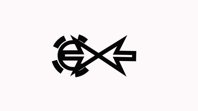 Minimalist animated exit sign modern black and white motion for navigation and wayfinding 4k video.