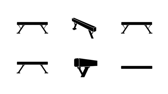 Flat design gymnastics pommel horse and parallel bars equipment set Vector