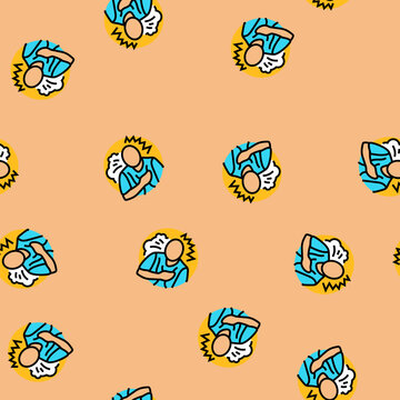 dyspnea vector seamless pattern dyspnea sign illustration