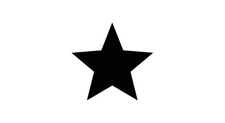 Obraz premium Simple black five-pointed star icon on a clean white background, ideal for design, ratings, achievement, and quality graphics