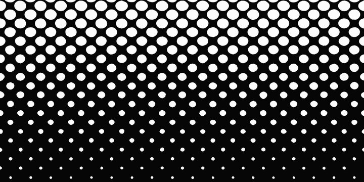 Polka Dot Pattern On Black Background Gradated Circle Arrangement