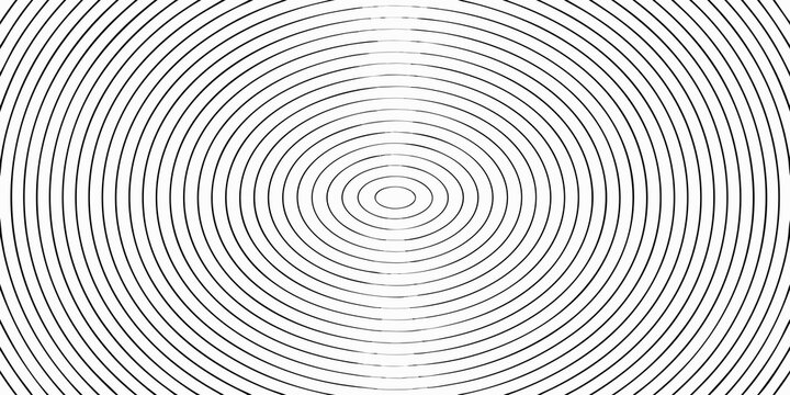 Concentric Circles Pattern Black And White Line Art Illustration