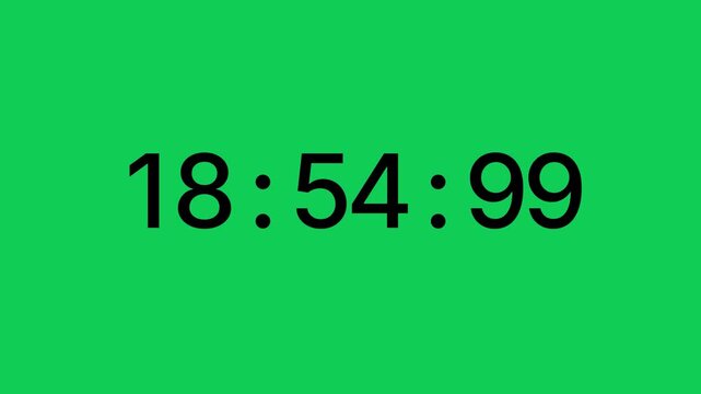 From 19 minute to 18 minute countdown timer green screen chroma key background