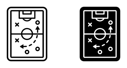 Soccer Strategy Board Icons, Football Tactics Playbook Graphics, Team Game Plan Visuals, Sports Coaching Symbols © Ajmir65