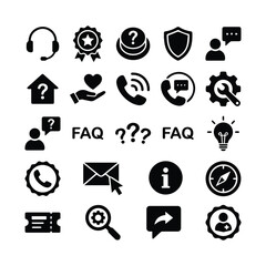 Fototapeta premium Question and answer support icon collection for design