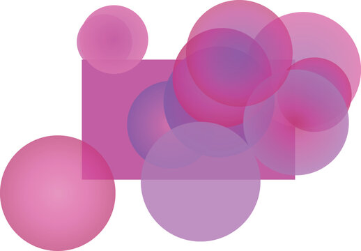 Overlapping transparent pink and purple circles creating soft geometric composition with modern pastel aesthetics and layered depth.