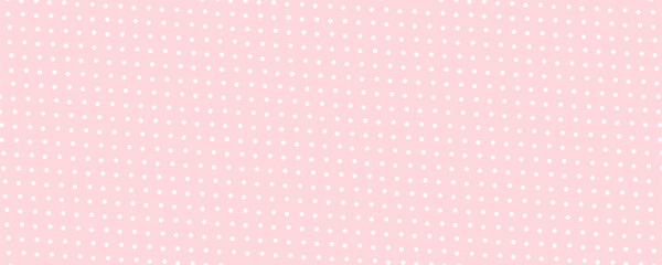 Seamless white polka dot pattern on pink background © LALA