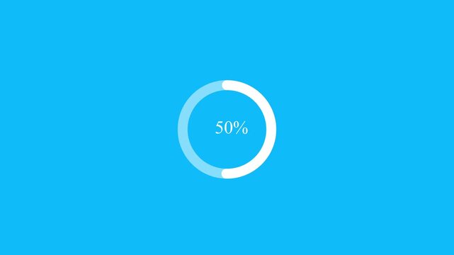 Circle Loading animation from 0 to 100 with transparent background. Abstract circle frame loading icon animation, Modern User Interface Design Concept, 