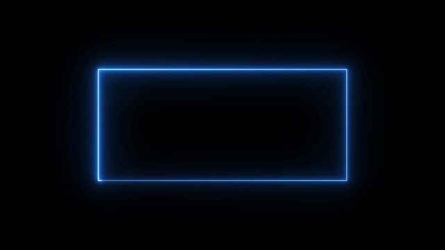 Abstract glowing neon rectangle border frame , Animation of glowing neon rectangles abstract background.