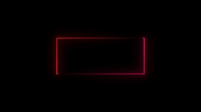 Abstract glowing neon rectangle border frame , Animation of glowing neon rectangles abstract background.