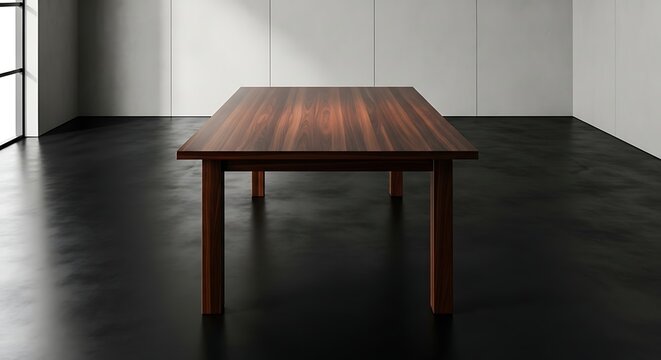 Modern Dark Wood Dining Table in Minimalist Room furniture