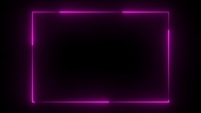 Abstract glowing neon rectangle border frame , Animation of glowing neon rectangles abstract background.