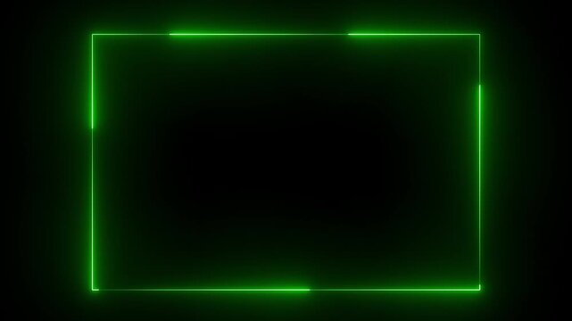 Abstract glowing neon rectangle border frame , Animation of glowing neon rectangles abstract background.