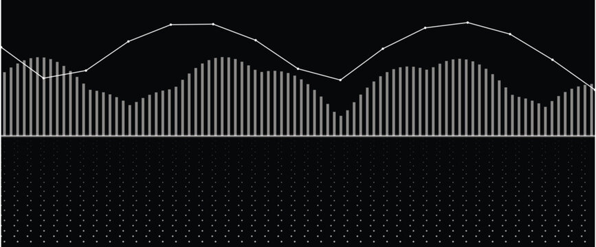 Abstract digital background with wave graph and data visualization vector illustration