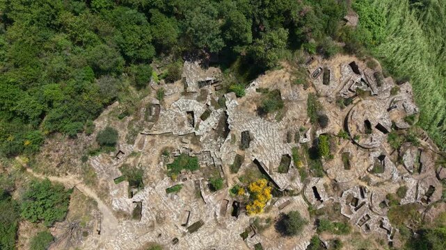 Necropoli della Banditaccia, Cerveteri, Lazio, Italy. Aerial drone video