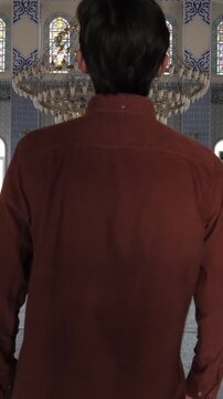 Man Visiting Mosque