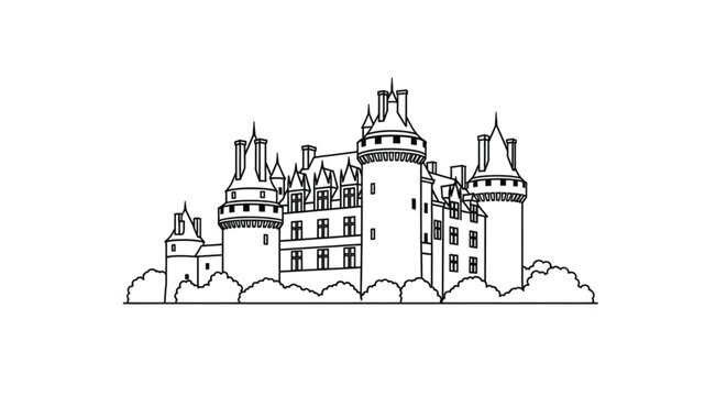 Large Castle with Multiple Towers.