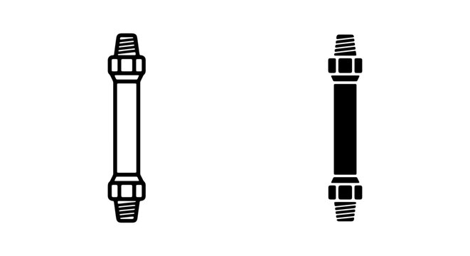 Plumbing Connector Icons, Pipe Fitting Vector Graphics, Industrial Component Symbols