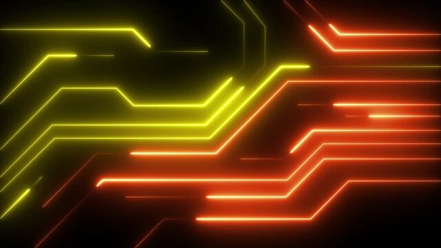 Glowing neon circuit board lines concept on the transparent background. Motion graphics of digital circuit idea. 4k video animation.