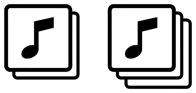 music playlist icon set