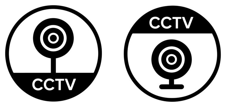 cctv security camera icon set