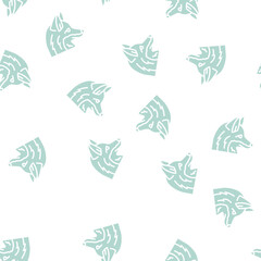 Fototapeta premium fox animal zoo vector glyph seamless pattern fox animal zoo sign illustration