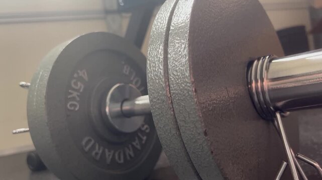 close up of a dumbbell weights
