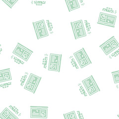 Fototapeta premium car test computer program vector glyph seamless pattern car test computer program sign illustration