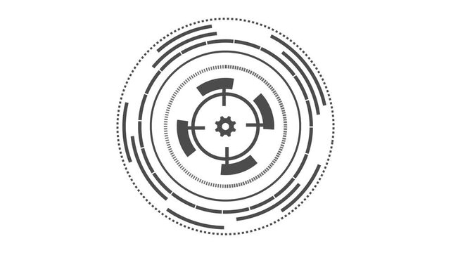 Complex HUD Circles pack. Futuristic user interface elements for overlay design. Digital circles isolated on the black background. 4k video ..