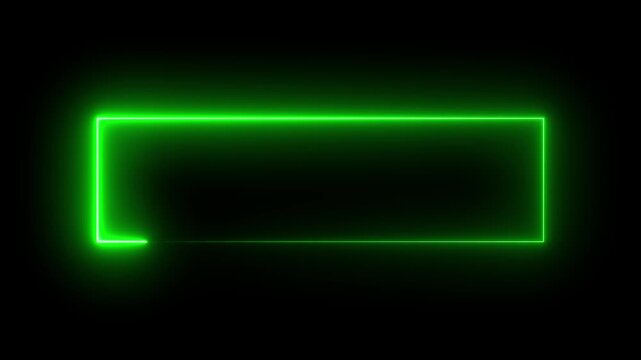 Rectangular frame made of two moving neon lights. A popular abstract background overlay, seamless vapor wave animation.