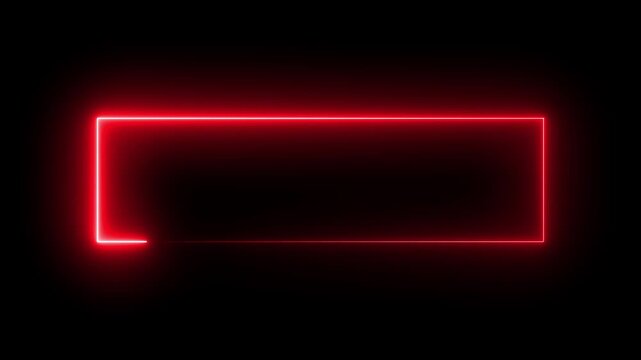 Rectangular frame made of two moving neon lights. A popular abstract background overlay, seamless vapor wave animation.