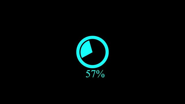 abstract loading bar animation transparent background, Loading bar and percentage Futuristic progress loading bar 100 % 0 % percent in 4k