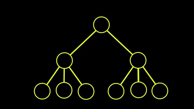 Dynamic Work Organizational Chart enthusiastically discussing sales charts on presentation board, Can be used to represent organizational corruption bankruptcy, multilevel scam on black background. 