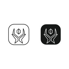 Obraz premium Hand Gesture Peace Sign Vector Illustration Line Art Symbols Set